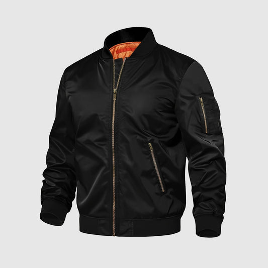 Alessandro Veneti Men's Aviator Leather Jacket - Vonnera