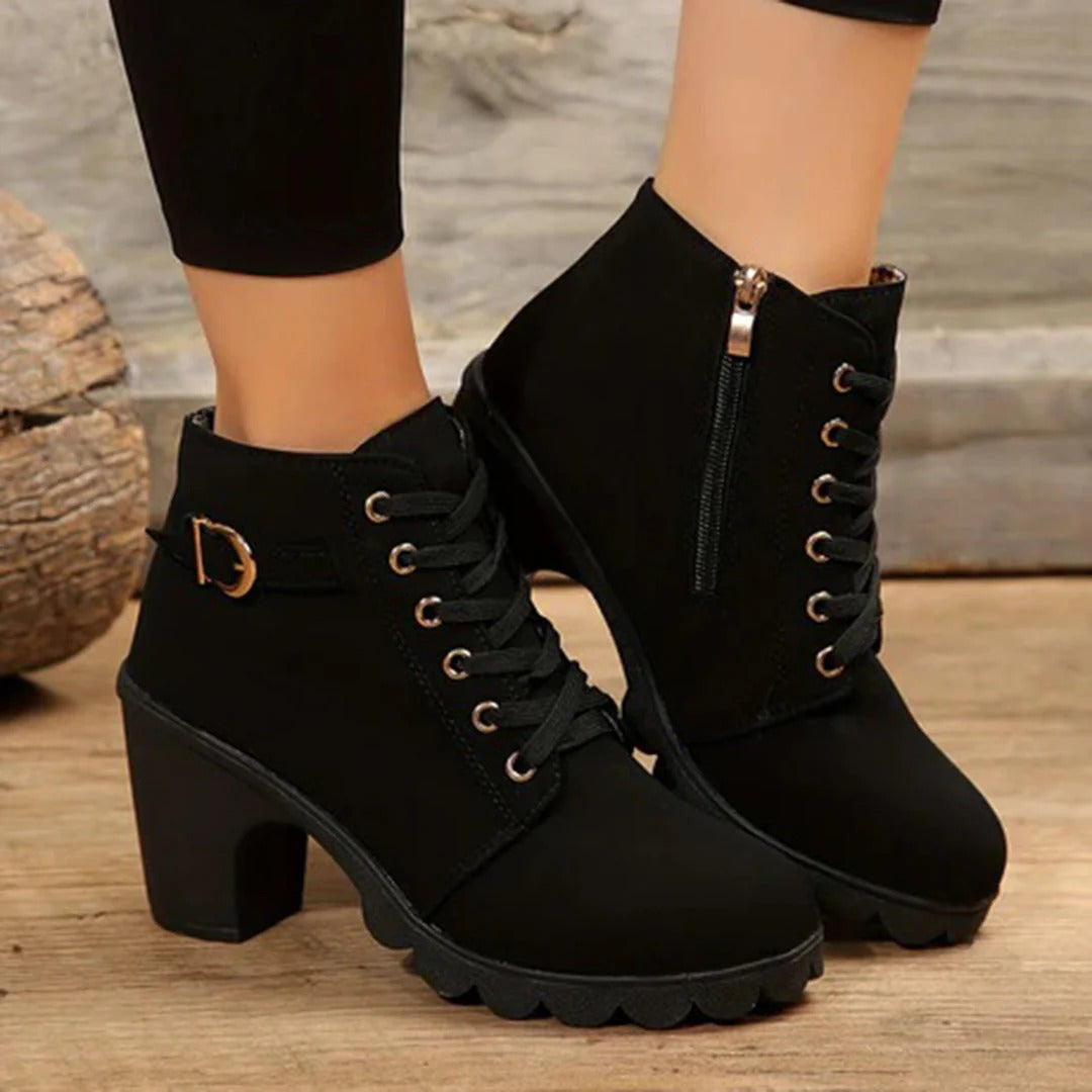 Women's Lace-Up Ankle Boots Chunky Heel - Vonnera