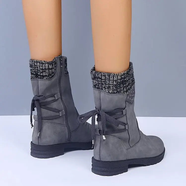Women's Lace-Up Winter Boots Comfortable - Vonnera