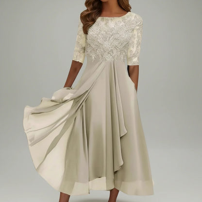 Women's A-Line Lace Midi Dress