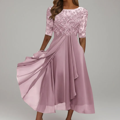 Women's A-Line Lace Midi Dress