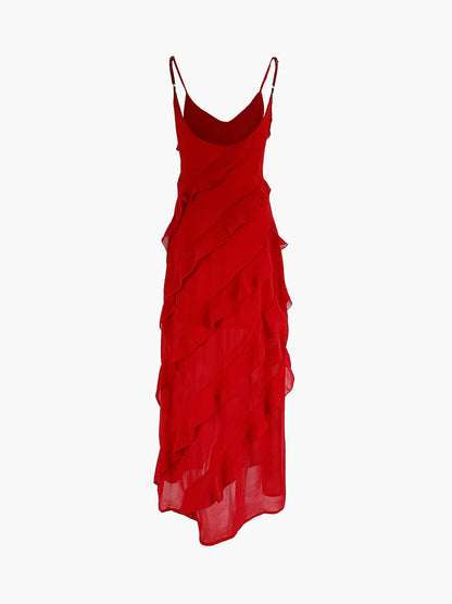 Chic Ruffled Evening Gown for Formal Events