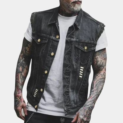 Men's Retro Denim Vest - Vonnera