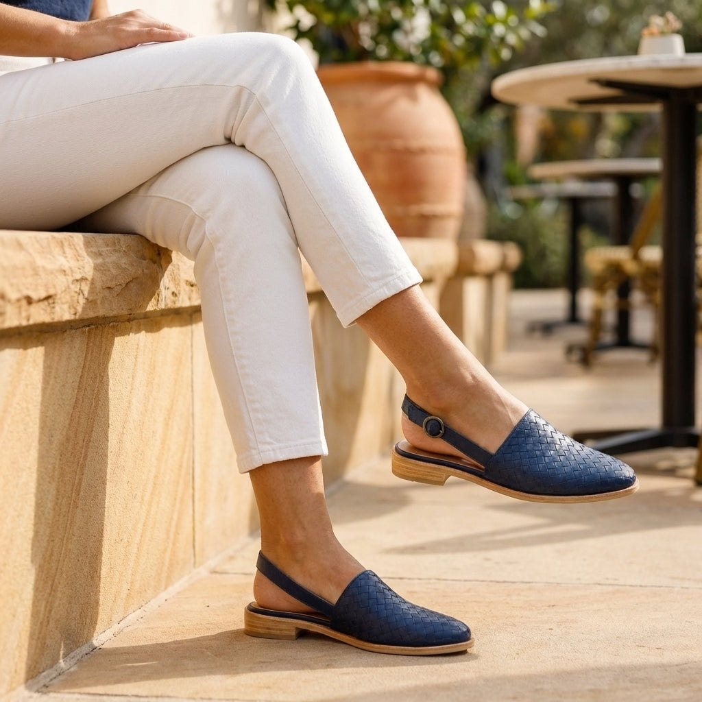 Women's Slingback Flats Adjustable Ankle Strap