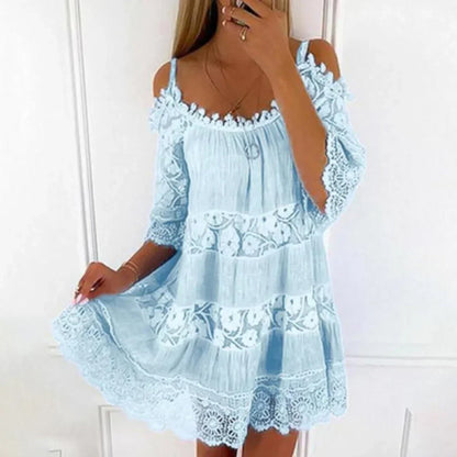 Women's Mini Dress Crochet Lace Embroidered