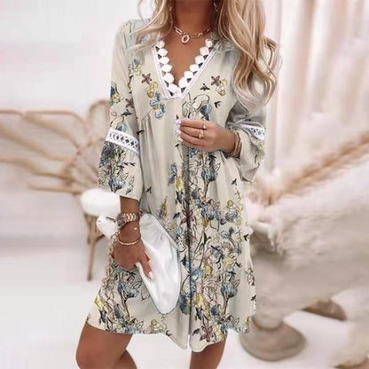 Women's Loose Fit Printed Dress