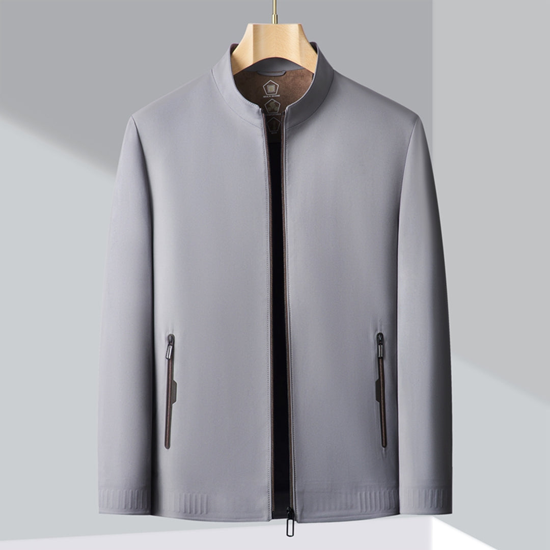 Men's Smart Casual Jacket Rayon Blend Tailored Fit Black