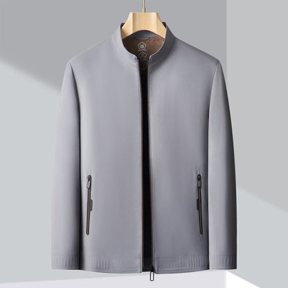 Men's Smart Casual Jacket Rayon Blend Tailored Fit Black
