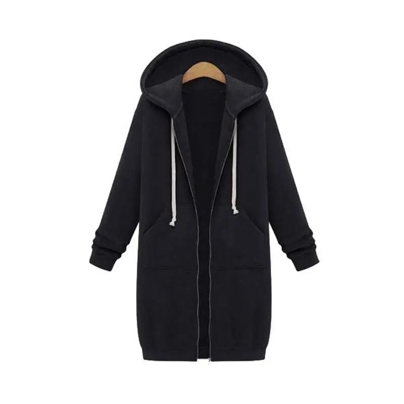 Women's Longline Zip Hoodie Cozy Fleece - Vonnera