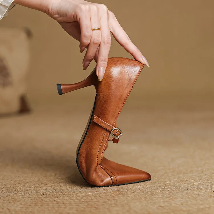 Lorena Genuine Leather Heels Caliboot