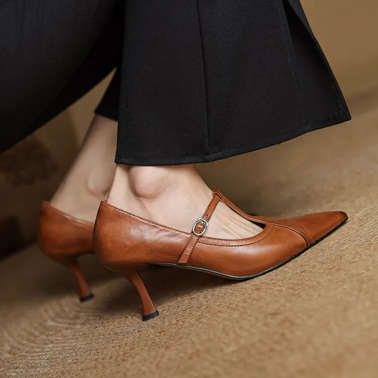 Lorena Genuine Leather Heels Caliboot