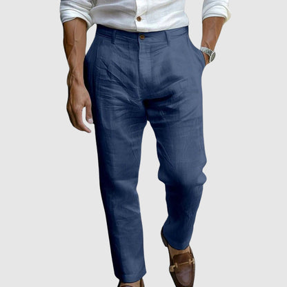 Men's Straight Leg Trousers Button Waist - Vonnera