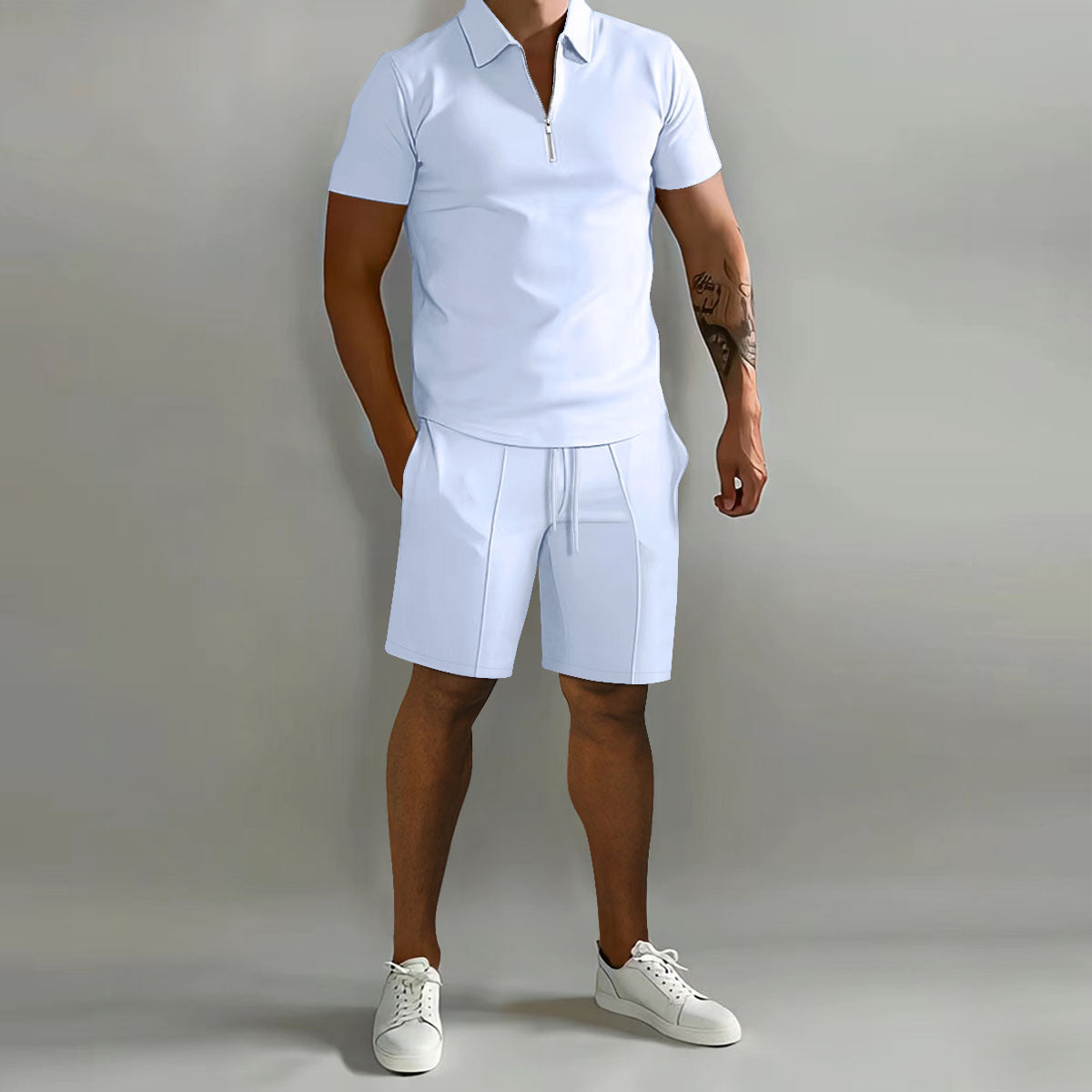 Men's Polo Shorts Set Two-Piece Zip - Vonnera