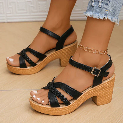 Women's Gladiator Sandals Chunky Heel