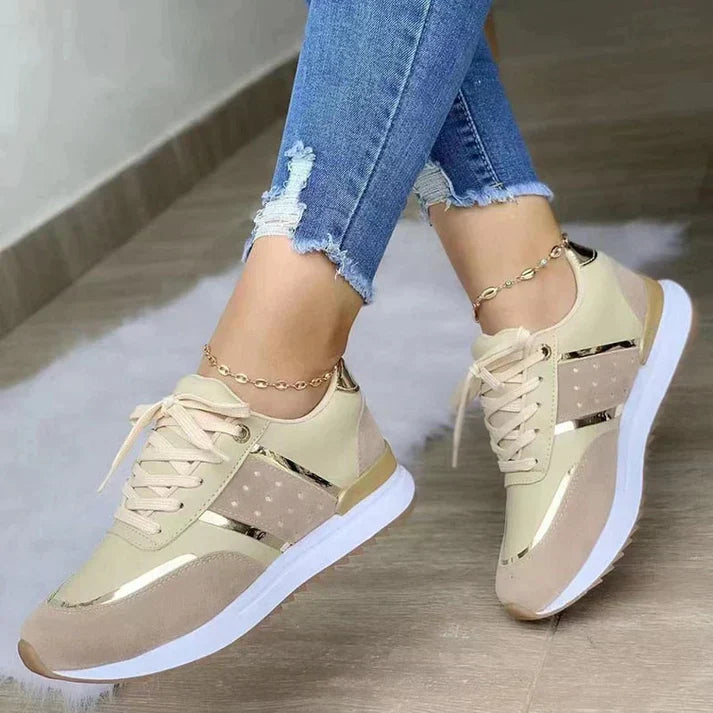 Women's Metallic Lace-Up Sneakers - Vonnera