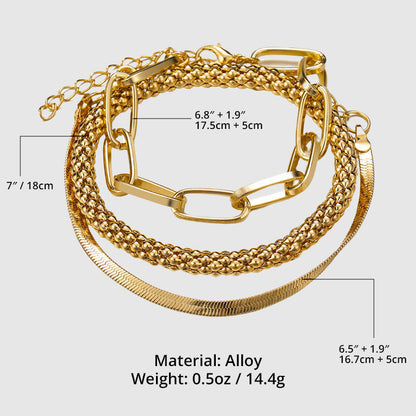 Women's Chain Bracelet Thick Link Stainless Steel Silver