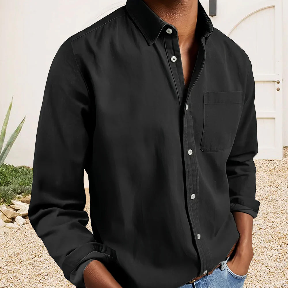 Men's Textured Cotton Dress Shirt
