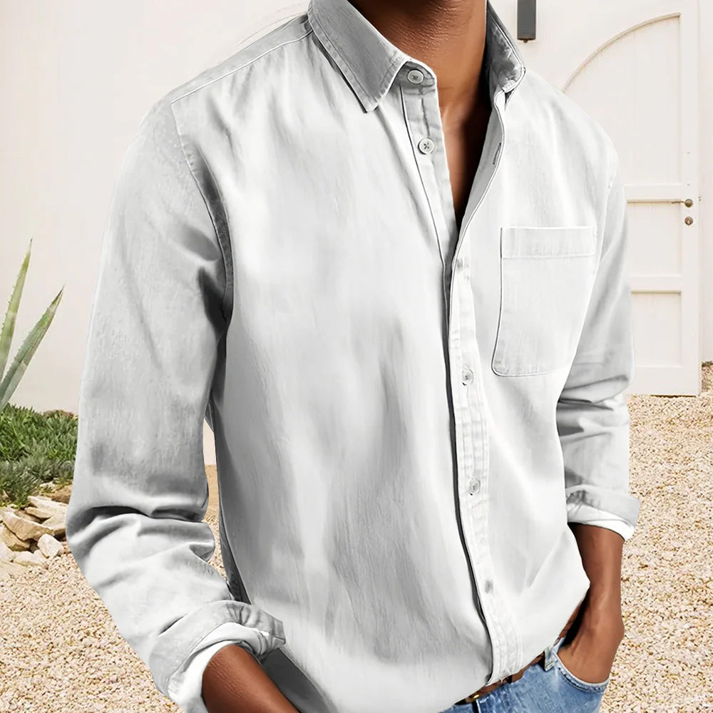 Men's Textured Cotton Dress Shirt