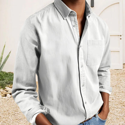 Men's Textured Cotton Dress Shirt