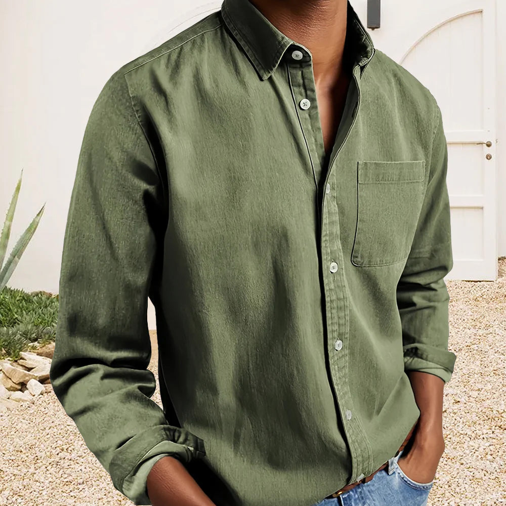 Men's Textured Cotton Dress Shirt