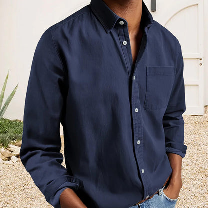 Men's Textured Cotton Dress Shirt