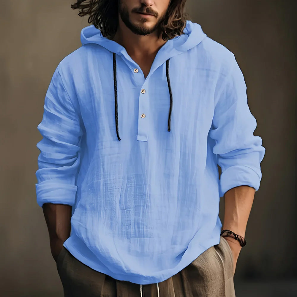 Men's Cotton Linen Hoodie - Vonnera