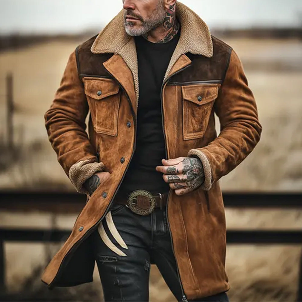 Men's Suede Utility Jacket - Vonnera
