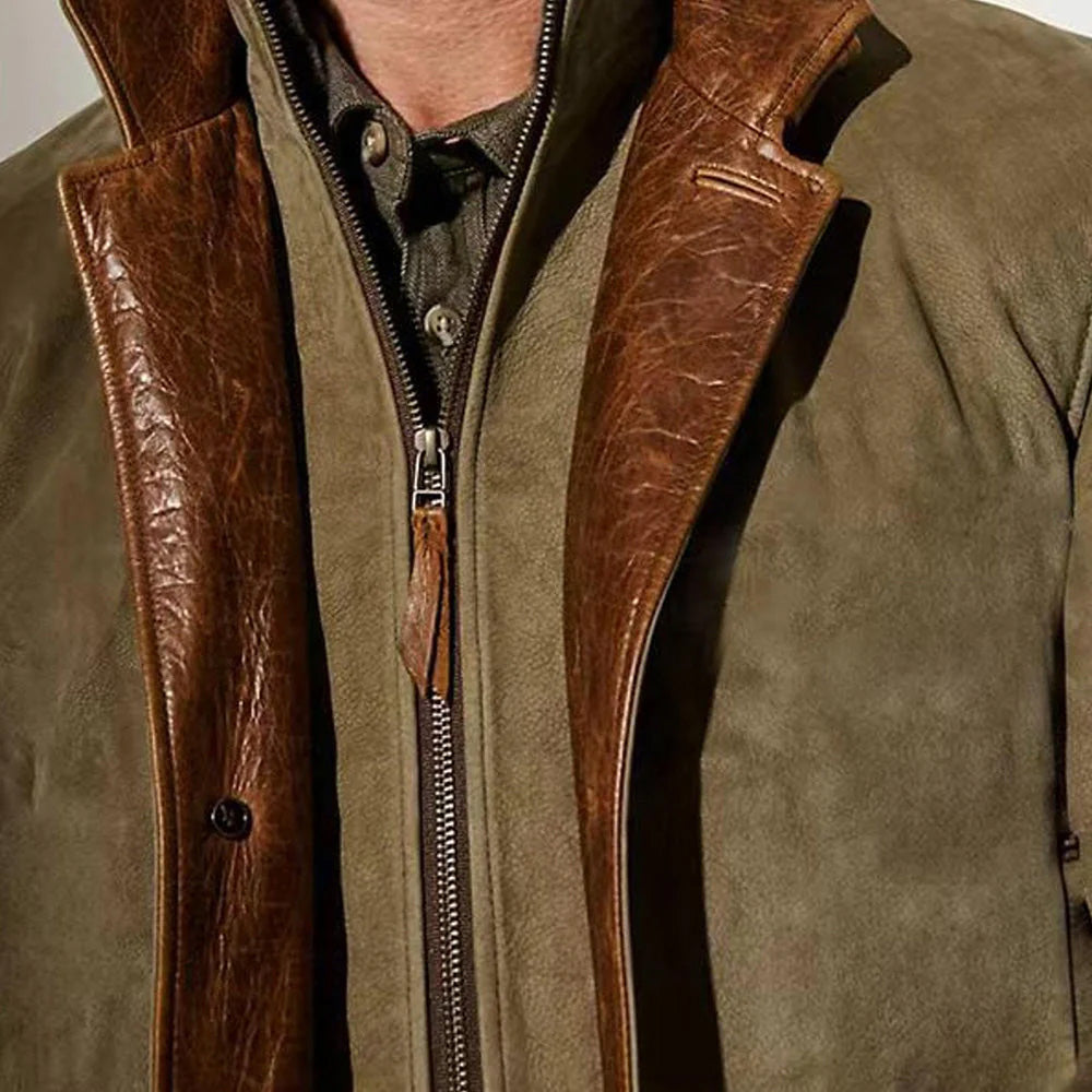 Men's Suede Leather Jacket - Vonnera