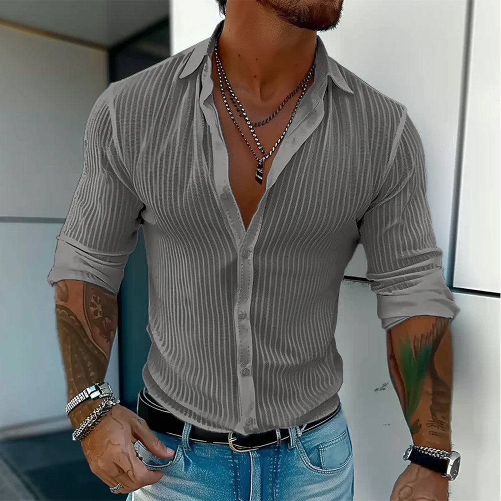 Men's Striped Dress Shirt - Vonnera