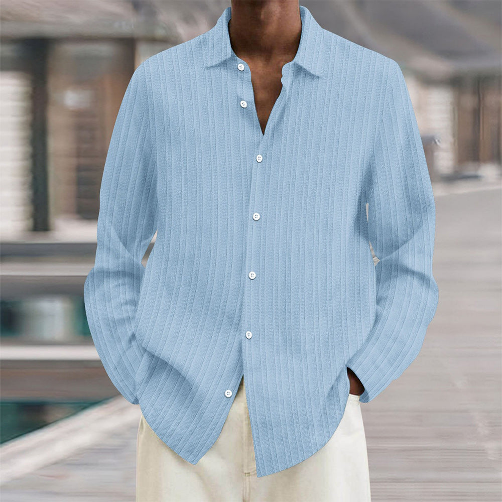 Mens Vertical Stripe Dress Shirt