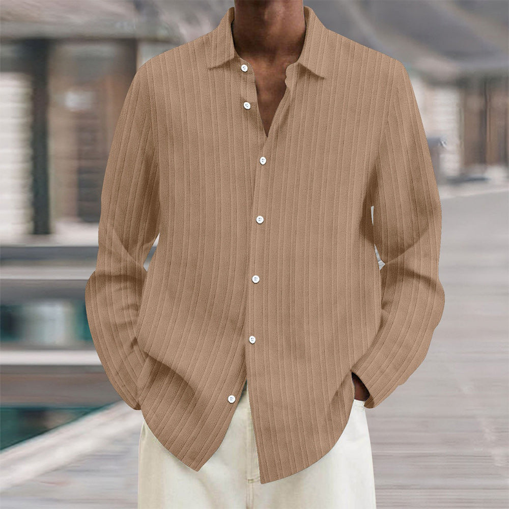 Mens Vertical Stripe Dress Shirt