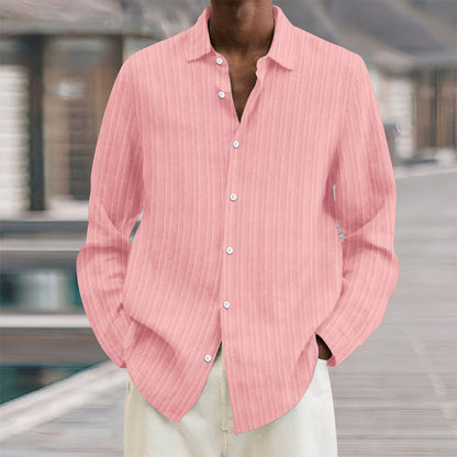Mens Vertical Stripe Dress Shirt