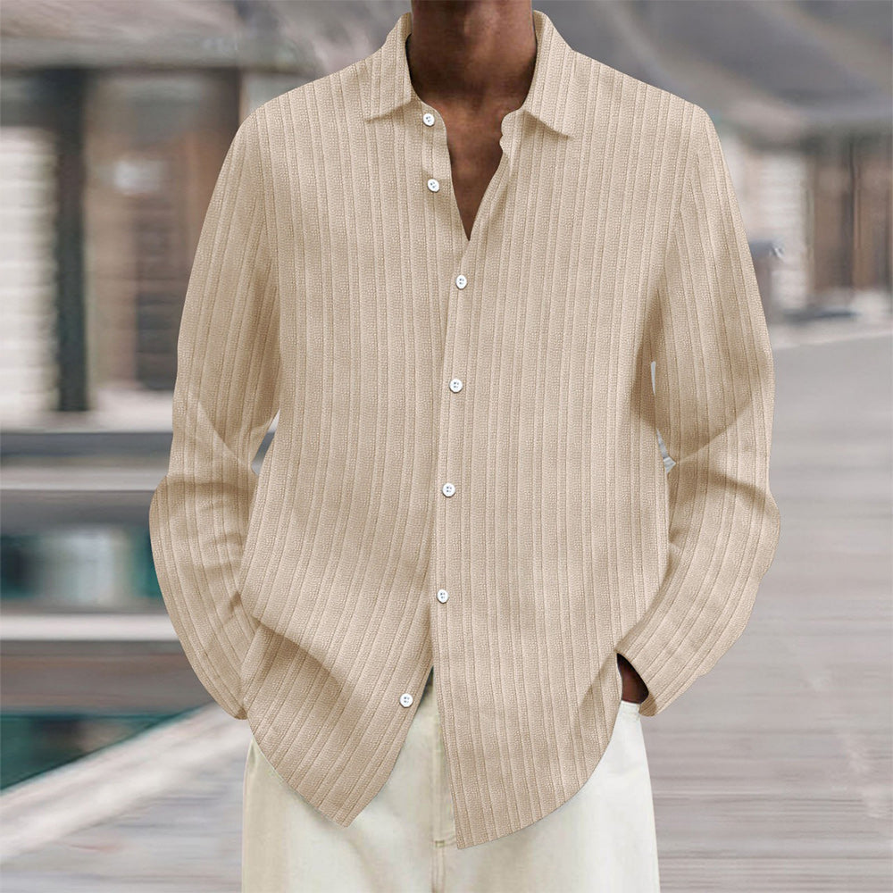Mens Vertical Stripe Dress Shirt