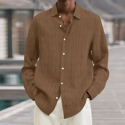 Mens Vertical Stripe Dress Shirt