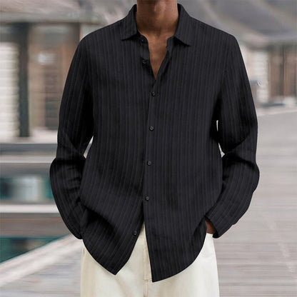 Mens Vertical Stripe Dress Shirt - Vonnera