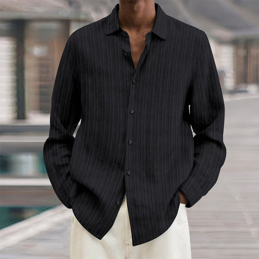 Mens Vertical Stripe Dress Shirt - Vonnera