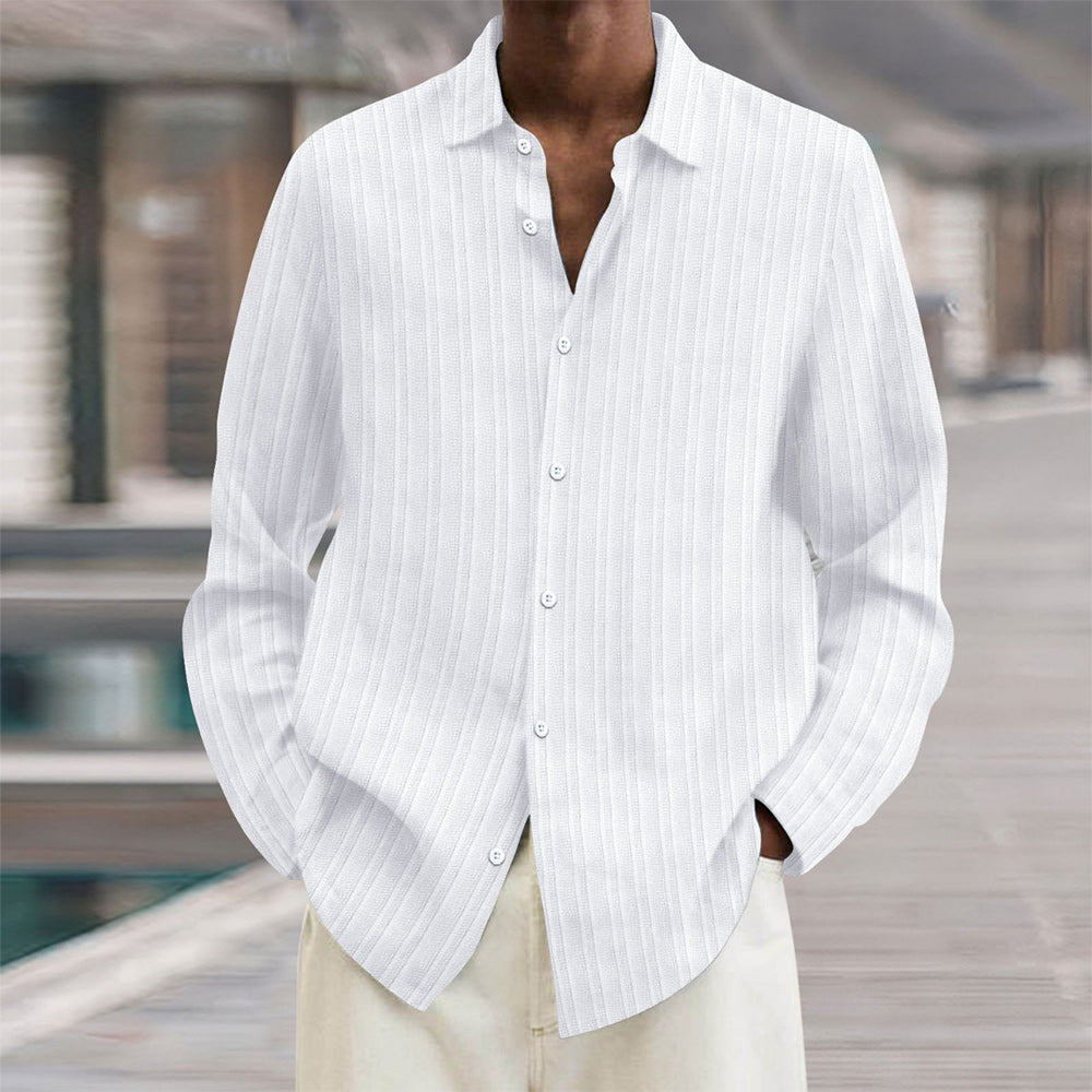 Mens Vertical Stripe Dress Shirt