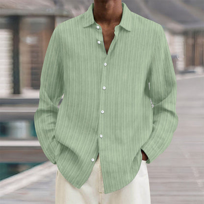 Mens Vertical Stripe Dress Shirt
