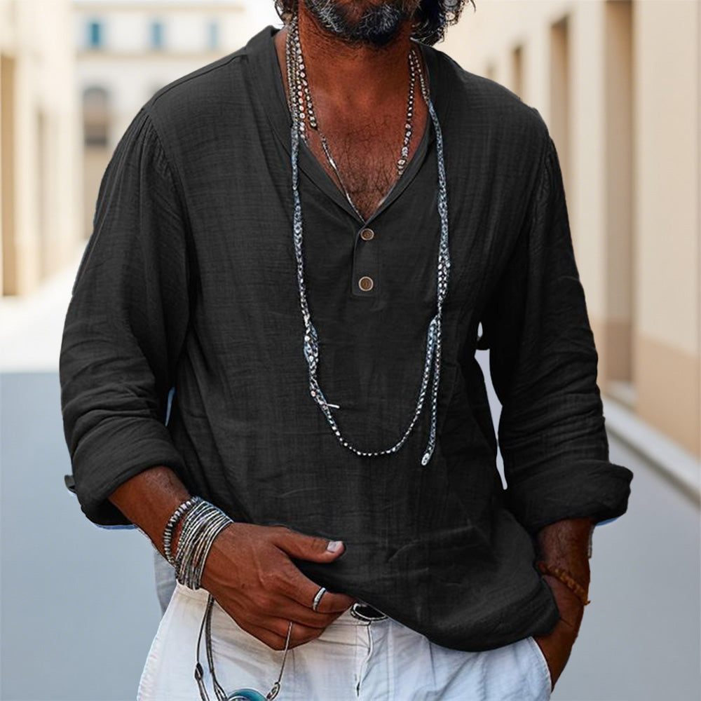 Men's Relaxed Fit Cotton Linen Shirt - Vonnera