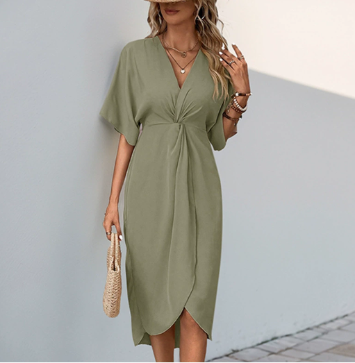 Women's V-Neck Wrap Dress - Vonnera