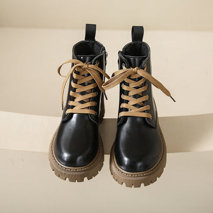 Women's Ankle Boots Side Zipper Lace Up