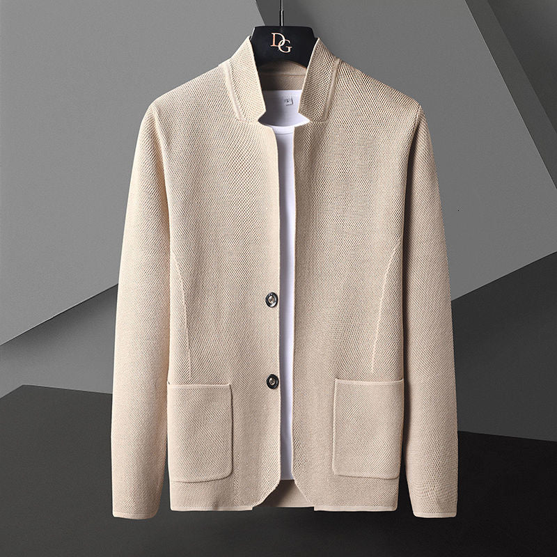 Men's Cardigan Button Front Pocket Design