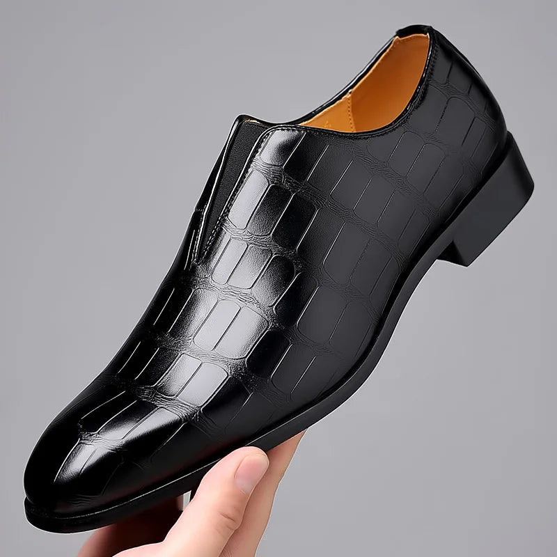 Men's Slip-On Dress Shoes Textured Upper