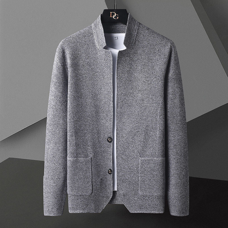 Men's Cardigan Button Front Pocket Design