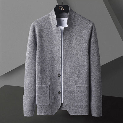 Men's Cardigan Button Front Pocket Design