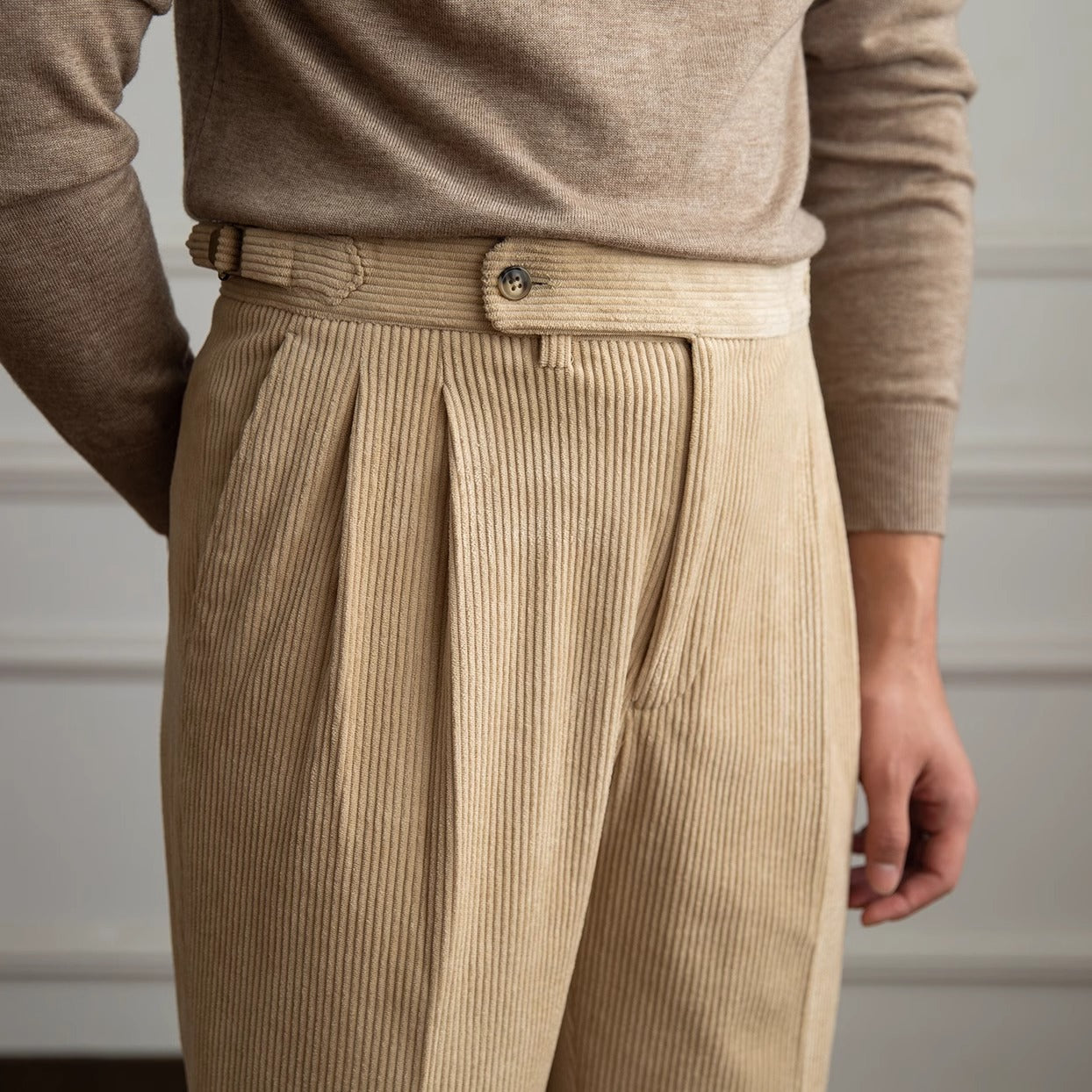 Men's Relaxed Fit Pleated Trousers Smart Casual - Vonnera