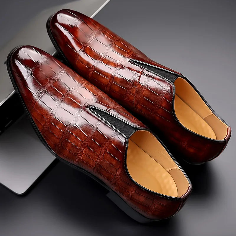 Men's Slip-On Dress Shoes Textured Upper