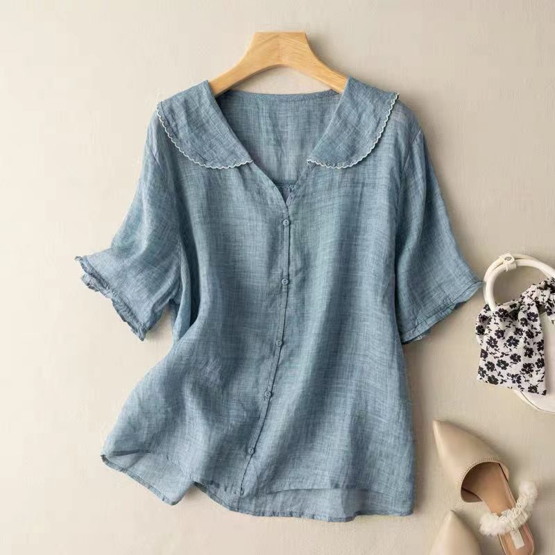 Women's Loose Fit Short Sleeve Blouse