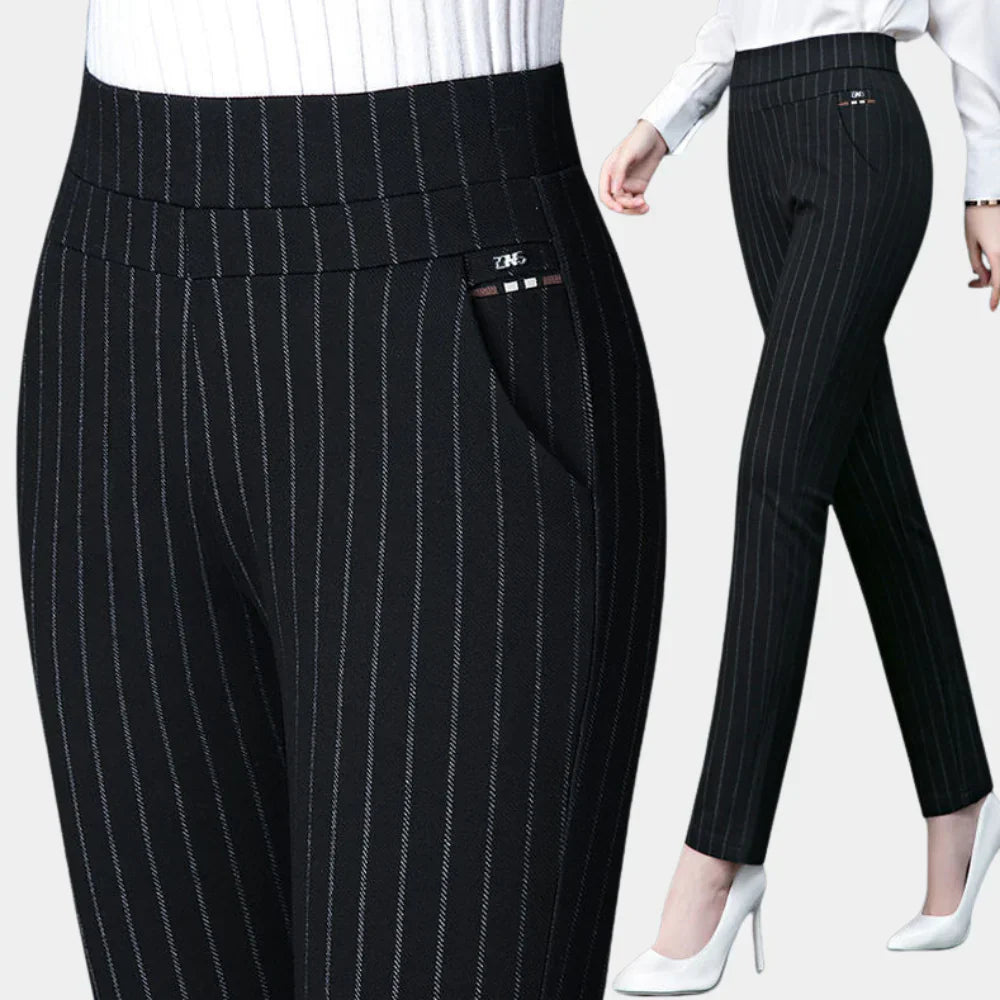 Women's High-Waisted Stretch Trousers - Vonnera