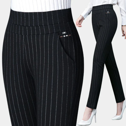 Women's High-Waisted Stretch Trousers - Vonnera